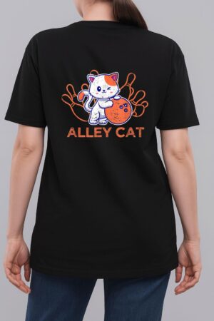 Alley Cat Bowling Team Humor Funny Bowler Cats Vintage Woman T-Shirt
