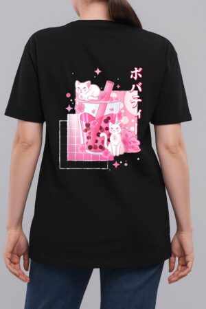 Cat Boba Tea Bubble Tea Anime Cats Lover Kawaii Gifts Woman T-Shirt