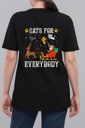 Cats For Everybody Santa Funny Christmas PJs Xmas Women Woman T-Shirt