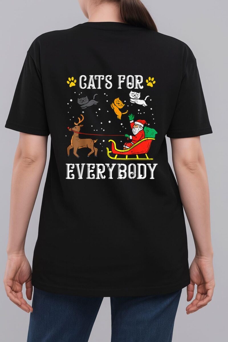 Cats For Everybody Santa Funny Christmas PJs Xmas Women Woman T-Shirt