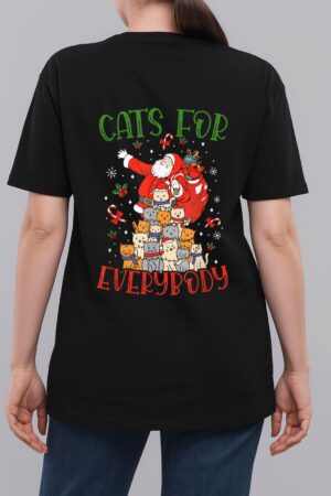 Cats For Everybody Ugly Christmas Cat Funny Xmas Woman T-Shirt