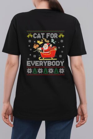 Cats For Everybody Ugly Sweater Christmas Santa Cat Lovers Woman T-Shirt