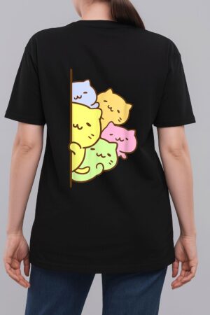 Cats Meowtain Cute Kitty Pile Anime Kawaii Gay Pride Woman T-Shirt
