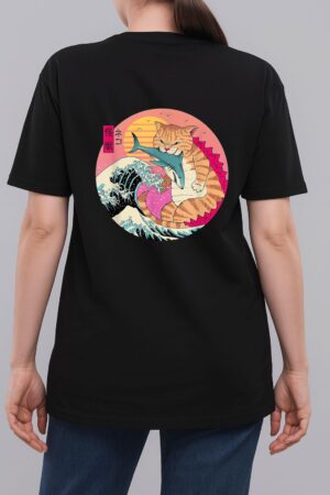 Catzilla Vintage Cute Cat Art Japanese Cat Lover For Girls Woman T-Shirt