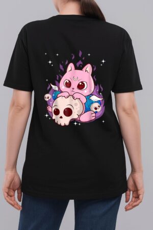 Cute Anime Kawaii Cat Aesthetic Kawaii Pastel Goth Halloween Woman T-Shirt