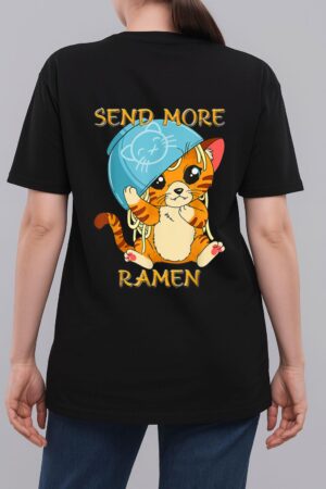 Cute Anime Kawaii Kitten Ramen Bowl Cat Woman T-Shirt