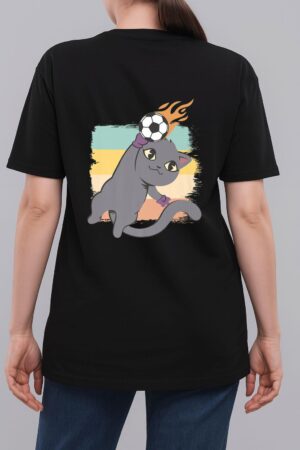 Cute Kawaii Football Soccer Player Funny Goalkeeper Best Cat Woman T-Shirt