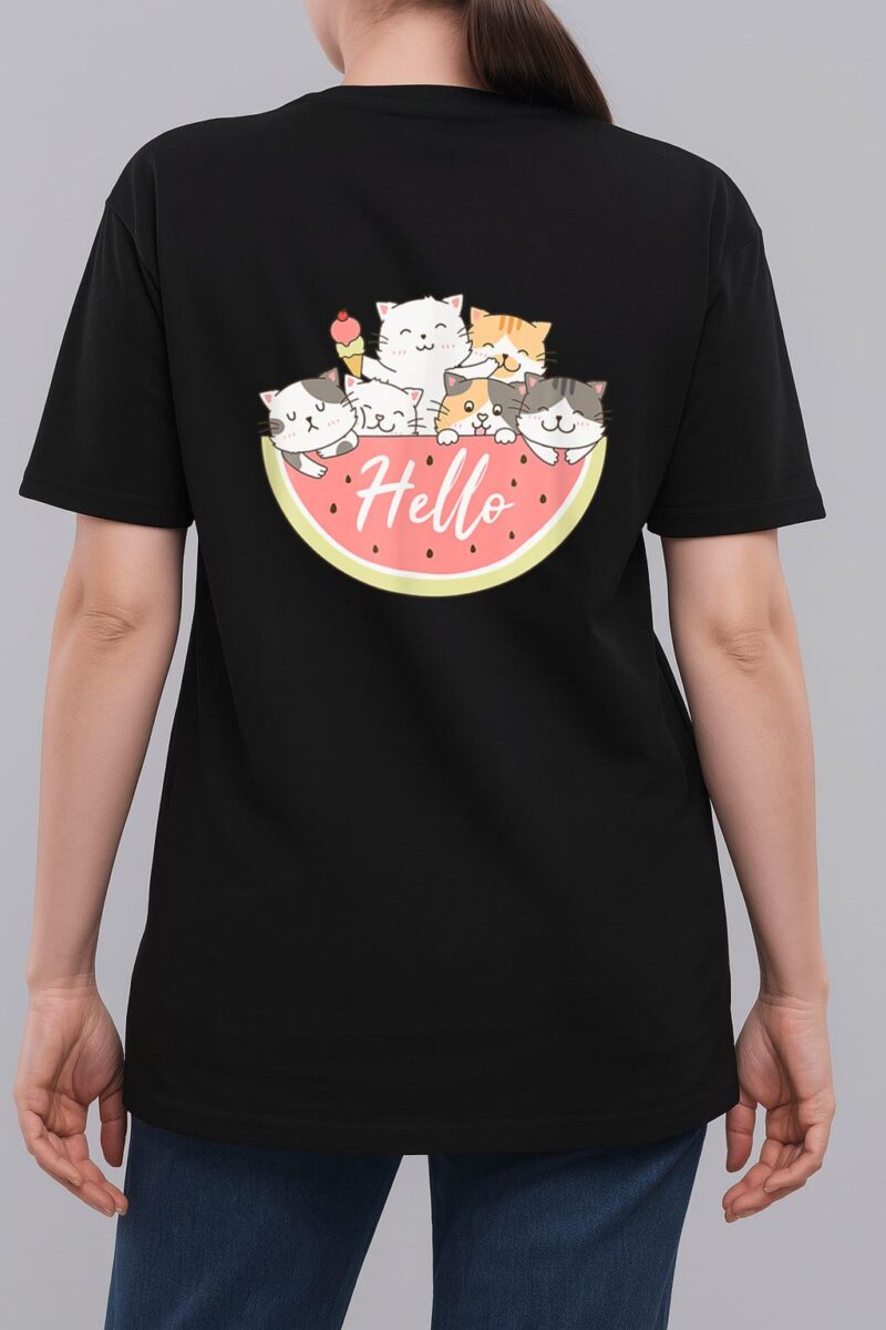 Cute Kitten In Watermelon Cute Cat Family Cat Motif Woman T-Shirt