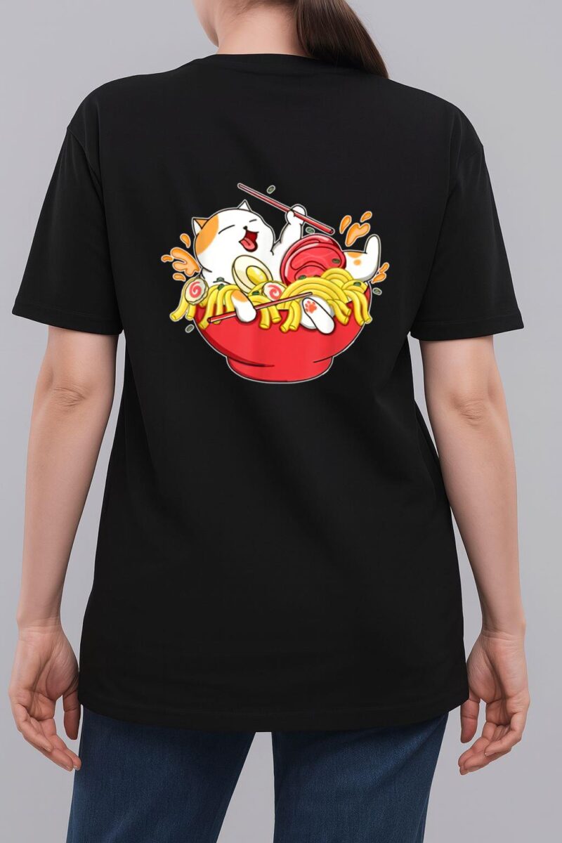 Cute Ramen and Cats Funny Anime Noodle Japanese Gift Girls Woman T-Shirt