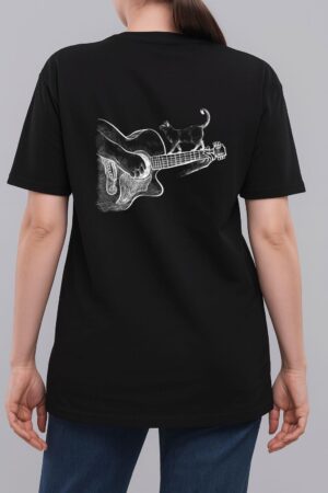 Cute Siamese Cat Guitar Player Woman T-Shirt