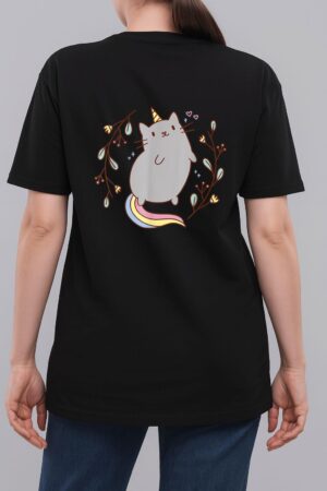Cute Unicorn Cat Kitten Graphic Woman T-Shirt