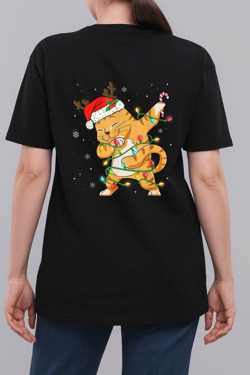 Dabbing Cat Santa Christmas Kids Boys Girls Catmas Xmas Woman T-Shirt