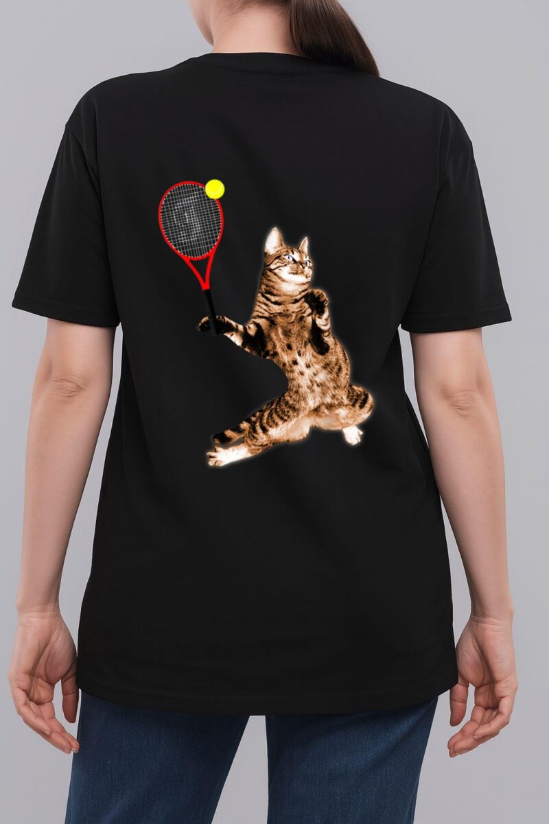 FUNNY TENNIS GAME T-SHIRT FUNNY CAT RACKET FOR MEN WOMEN Woman T-Shirt