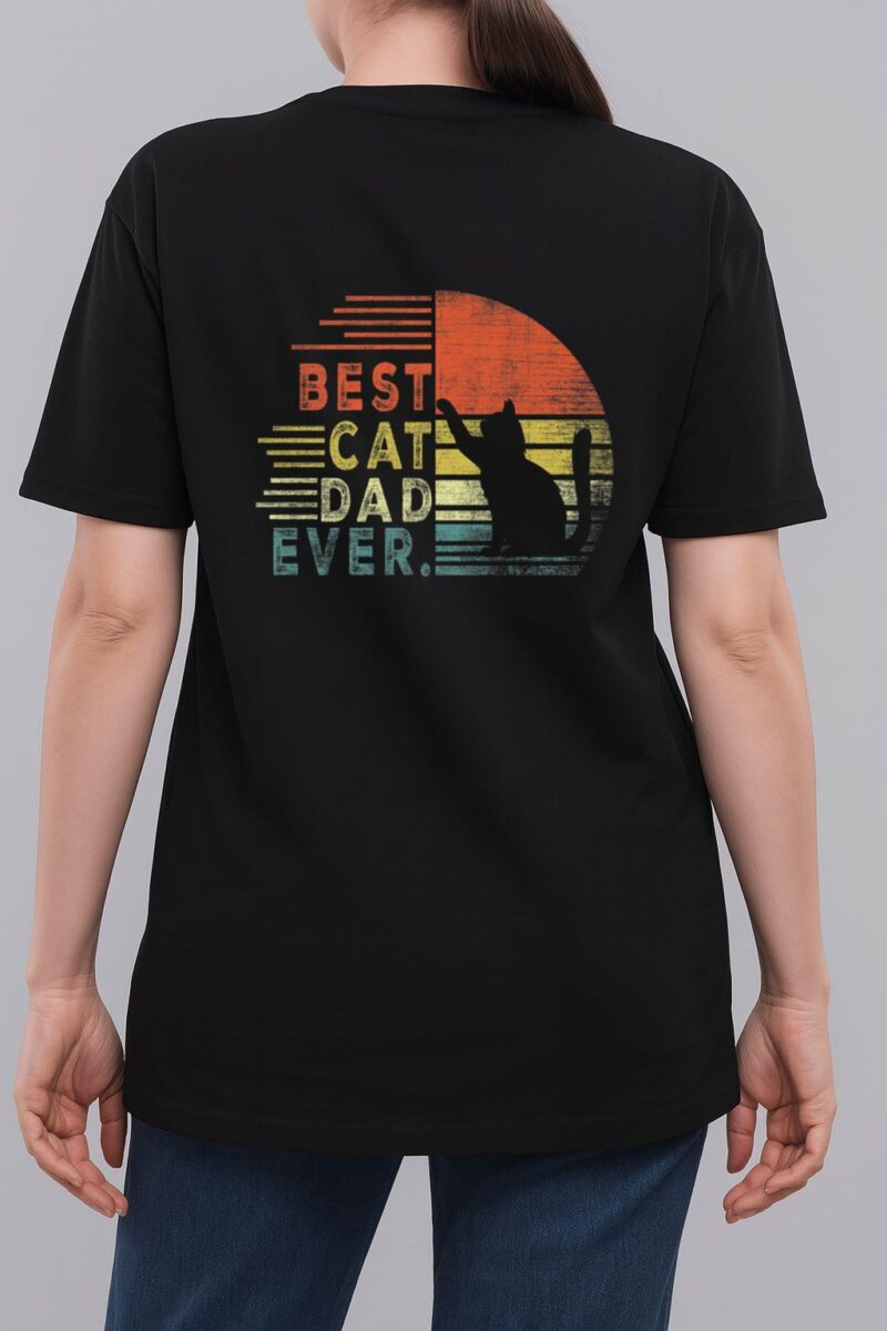 Father's Day Cat Daddy gifts 2022, Vintage Best Cat Dad Ever Woman T-Shirt