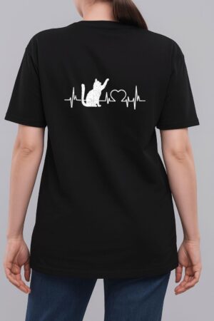 Funny Cat  for Women - Meowy Cute Cat Lover Heartbeat Woman T-Shirt