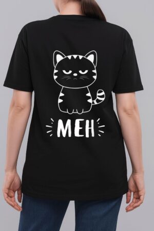 Funny Cat Gift for Cat Lovers Meh Cat Woman T-Shirt