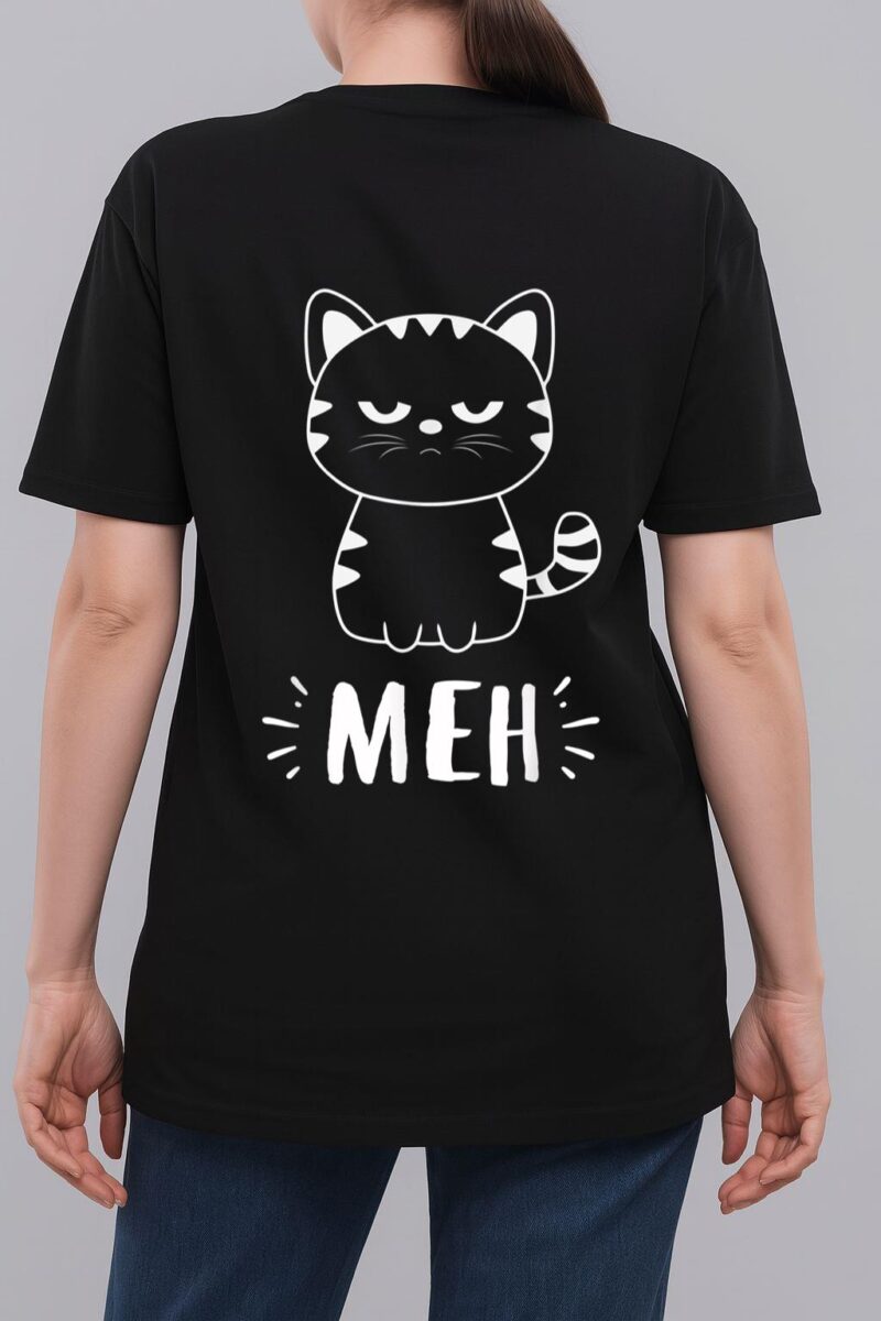 Funny Cat Gift for Cat Lovers Meh Cat Woman T-Shirt