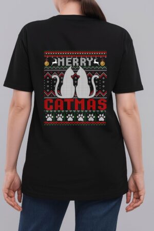 Funny Cat Lover Merry Catmas Christmas Woman T-Shirt