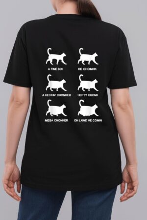 Funny Cat Meme Shirt Chonk Cat Evolution Chart For Cat Lover Woman T-Shirt