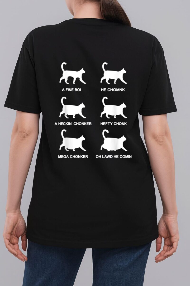 Funny Cat Meme Shirt Chonk Cat Evolution Chart For Cat Lover Woman T-Shirt