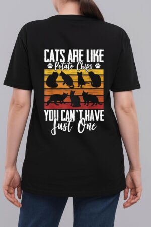 Funny Cat Owners Cat Lovers Cats Are Like Potato Chips Woman T-Shirt
