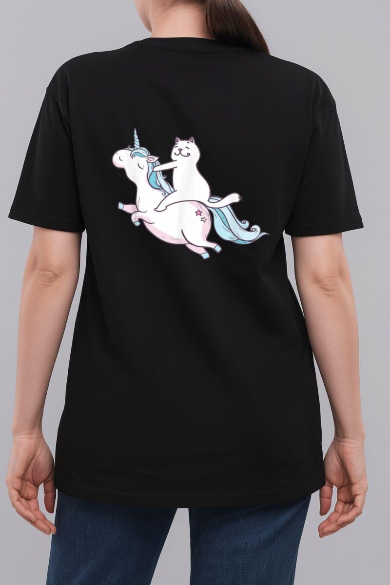 Funny Cat Riding Unicorn T-Shirt Hipster Always Be You Kitty Woman T-Shirt