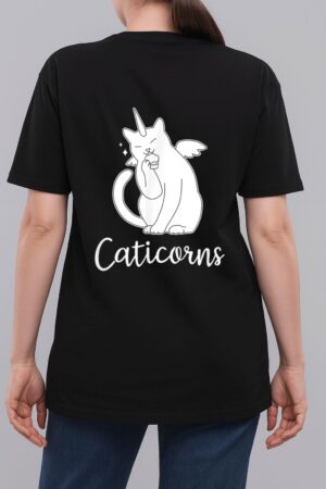 Funny Caticorn  Cat Unicorn Meow Kitty Funny Black Cat Woman T-Shirt