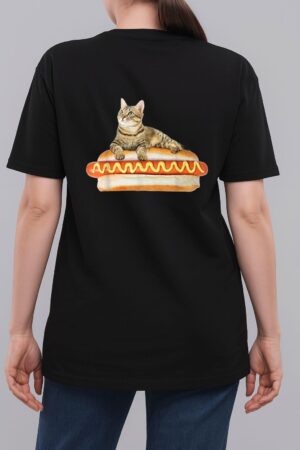 Funny Hot Dog Cat  by Zany Brainy, Cute Kitty Food Woman T-Shirt