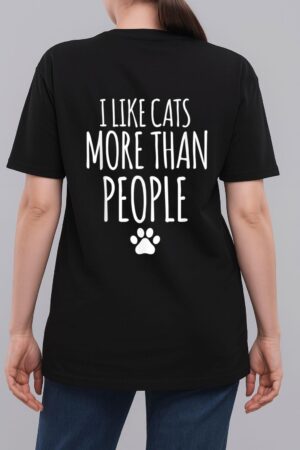 Funny I Like Cats More Than People T-Outfits For Cats Lover Woman T-Shirt