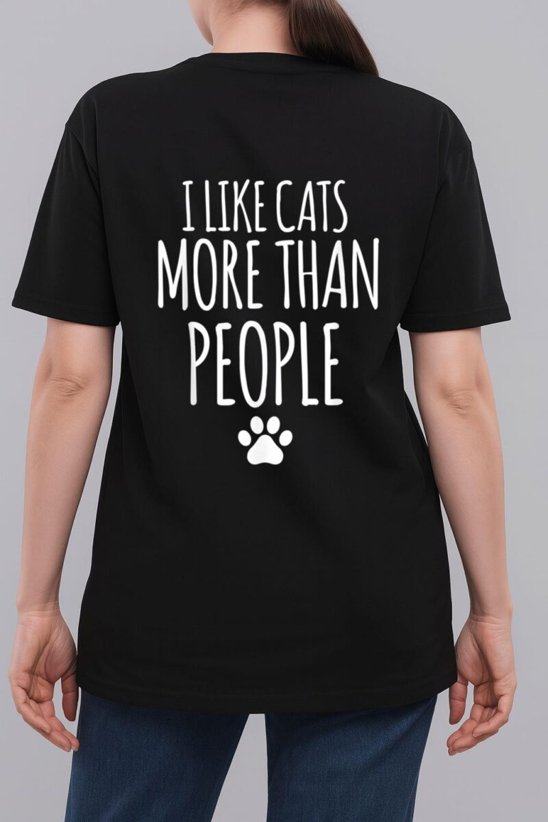 Funny I Like Cats More Than People T-Outfits For Cats Lover Woman T-Shirt