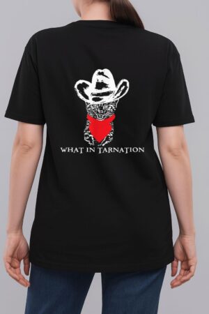 Funny Meme What In Tarnation Cat Cowboy Hat Woman T-Shirt