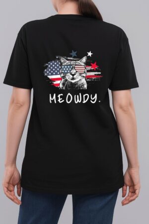 Funny Meowdy Cat Shirt Cat America Meowica Cat Woman T-Shirt