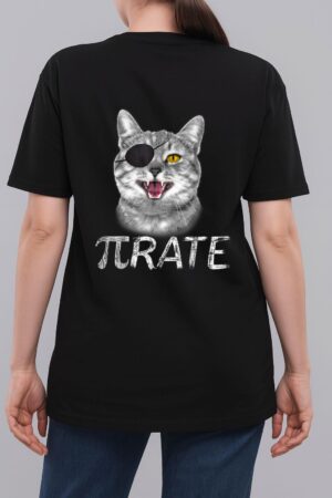 Funny Pi Day Math Science Cat Pirate Woman T-Shirt