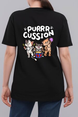 Funny Purrr Cussion Kitty Cat Percussion Player Music Woman T-Shirt