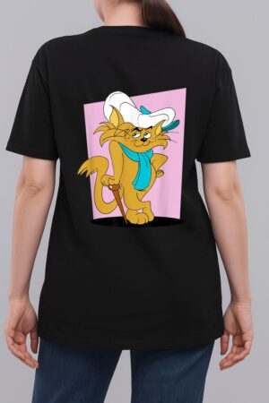 Graphic A Cat Seem Fat And Hat So Cute Adventures Cartoon Woman T-Shirt