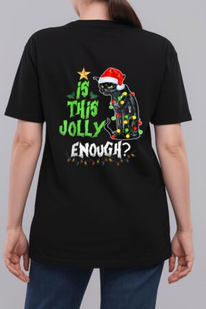 Halloween Is This Jolly Enough Noel Cat Merry Christmas Woman T-Shirt