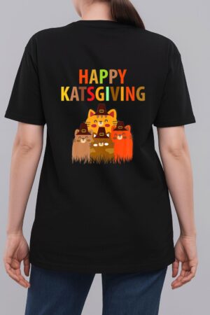 Happy-Katsgiving Thanksgiving-Cats Lovers-Pilgrim Hat Premium Woman T-Shirt