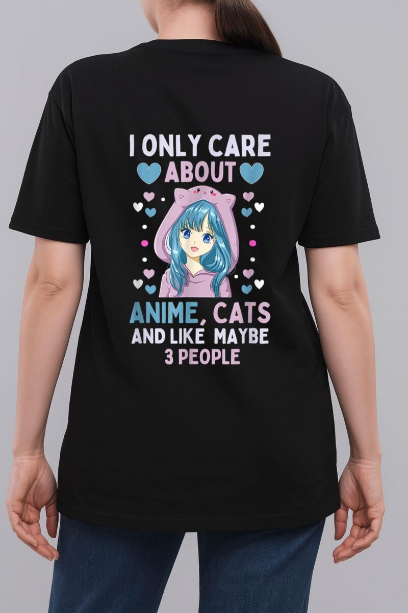 I Only Care About Anime & Cats and Like 3 People Japan Anime Woman T-Shirt