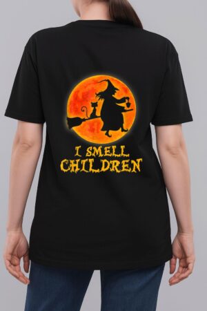 I Smell Children Halloween Costume Witch Black Cat Cute Woman T-Shirt