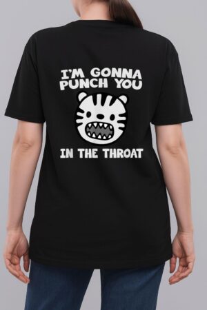 I'm Gonna Punch You In The Throat Funny Lion Cat Woman T-Shirt
