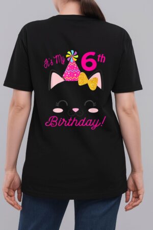 Its My 6H Birthday Girl Kitty Cat Heme Party Six Woman T-Shirt