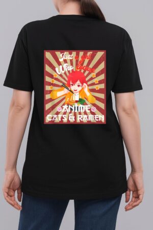 Just A Girl Who Loves Anime & Cats Kawaii Japanese Teen Girl Woman T-Shirt