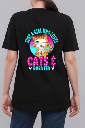 Just A Girl Who Loves Boba Ea Cat Bubble Ea Woman T-Shirt