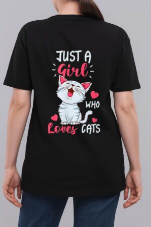Just A Girl Who Loves Cats  Cute Cat Lover Gifts Woman T-Shirt