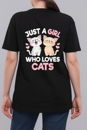 Just A Girl Who Loves Cats Cute Cat Lover Woman T-Shirt