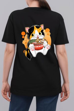 Kawaii Anime Cat  Japanese Ramen Noodles Gift Woman T-Shirt
