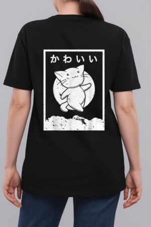 Kawaii Cat . Retro Style Anime Woman T-Shirt