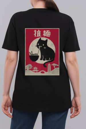 Kawaii Cat Ramen Vintage Anime Japanese Food Girls Boys Teen Premium Woman T-Shirt