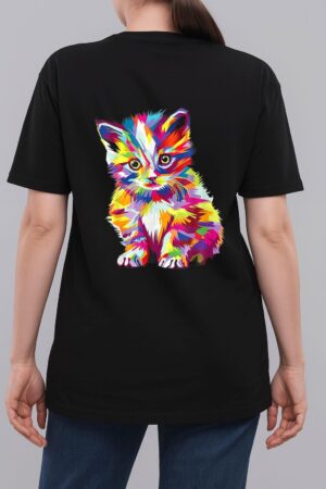 Kitten Colorful Art Gifts Cute Cat Gift For Kitten Lovers Woman T-Shirt