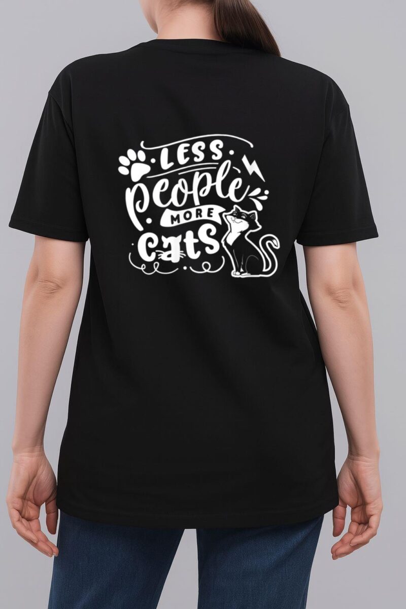 Less People More Cats Anti Social Cat Lover Gift Woman T-Shirt